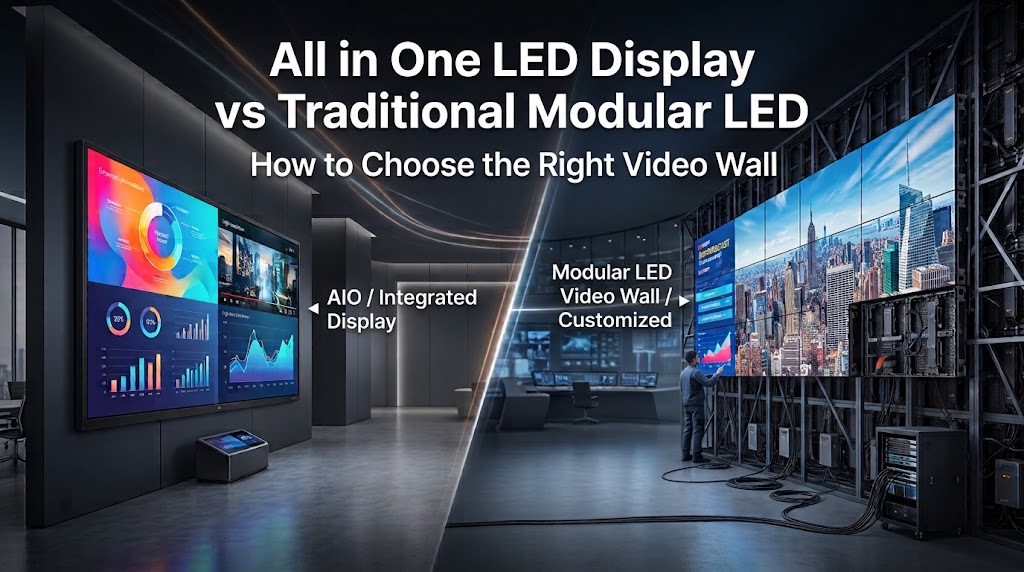 All in One LED Display vs Traditional Modular LED: How to Choose the Right Video Wall