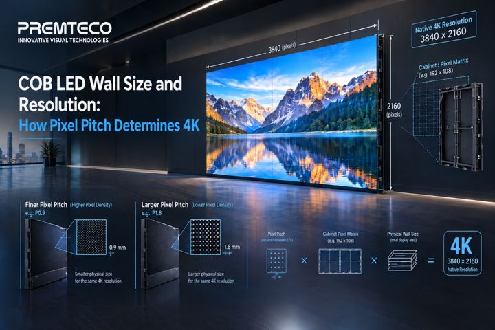 COB-LED-Wandgröße und Auflösung: Wie der Pixelabstand die 4K-Auflösung bestimmt