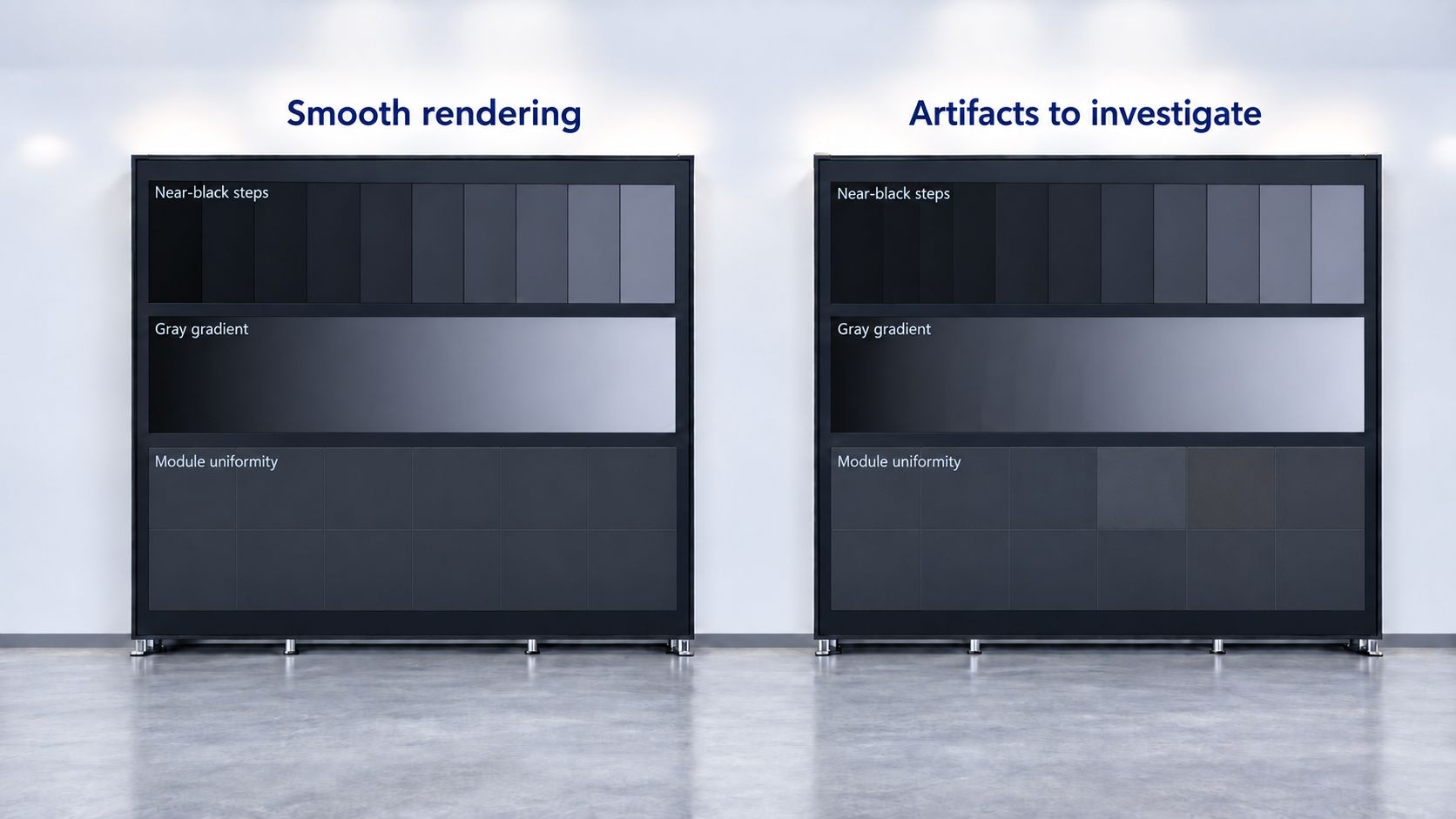 COB LED Display Grayscale and Uniformity at Low Brightness